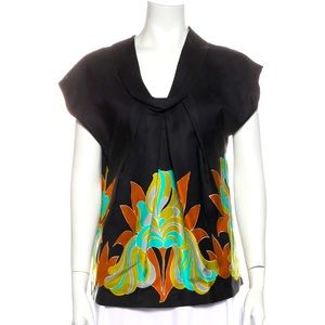 TIBI silk printed blouse